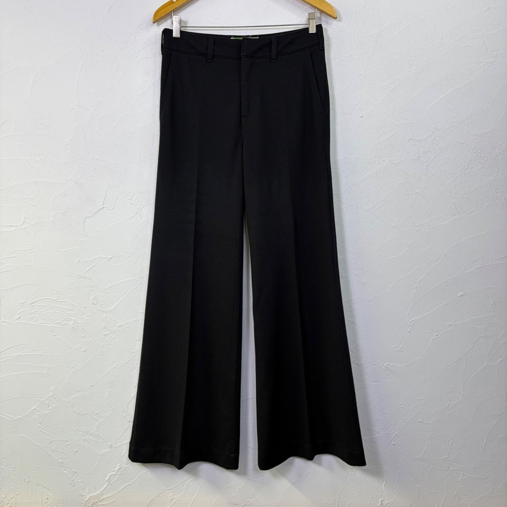 Anthropologie Wide Leg Trousers Women 28 Black Dark Academia Care Office Preppy